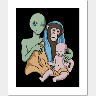 Alien Monkey Human Posters and Art